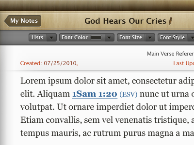 Notes UI apple biblereader mac osx photoshop ui user interface ux