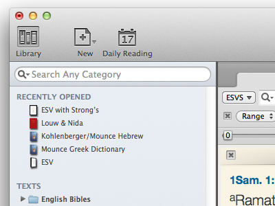Accordance 10 User Interface accordance bible bible software interface interface design mac os x ui