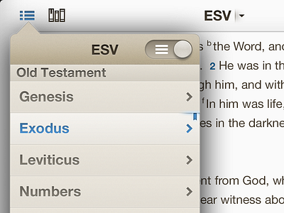 Accordance iOS List View accordance apple bible bible software interface interface design ios ui