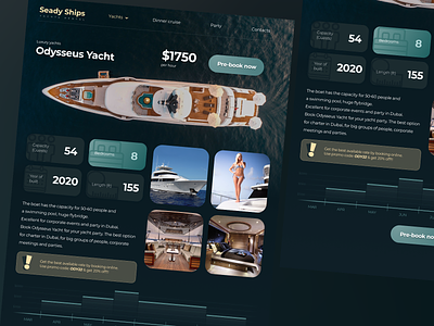 Yachts rental landing page boats booking landing page luxury rent rental ship template ui vip web design web page webdesign yacht