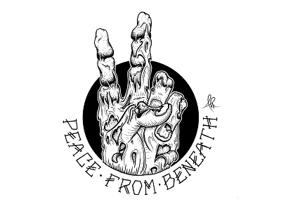 Peace From Beneath bones debut decay design first shot grunge ink lowbrow micron san diego tattoo welcome