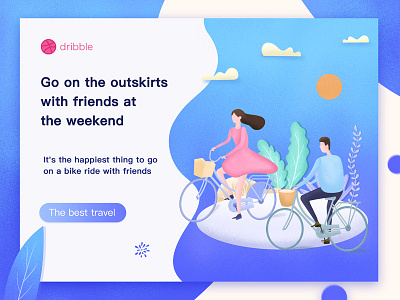 summer cycling design illustration ui