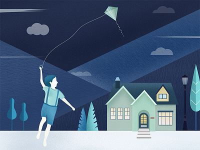 childhood and kite design illustration ui