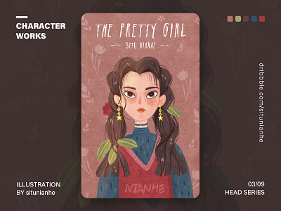 Character Head Series card character design characterdesign characters design draw girl head illustration ui