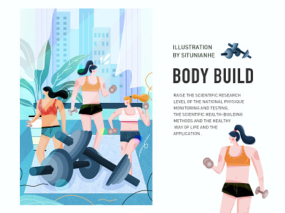 Scientific Fitness body building characterdesign characters design draw illustration ui vector