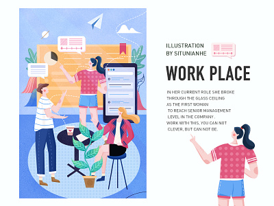 Workplace Communication character design characters design draw illustration ui vector work workplace