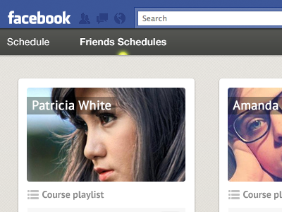 Facebook App cards courses facebook facebook app playlist schedule courses schedule planning