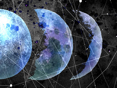 The Moon art artwork digital digital art illustration illustrator moon painting space tarot tarot cards watercolor