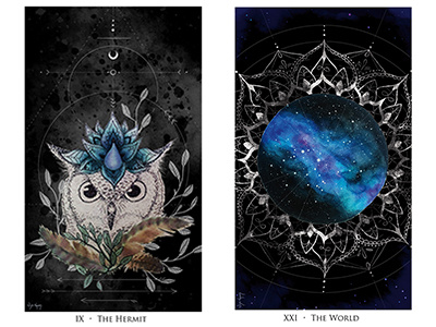 Tarot Cards 1 artist design geometric illustration illustrator ink mandala painting space tarot traditional watercolor