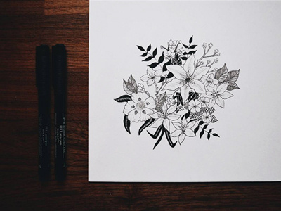 Floral art artist artwork botanical draw drawing floral illustration illustrator ink pen and ink traditional