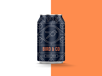 Bird and co brew beer beer can bird branding brew can coffee drink line packagedesign packaging pattern