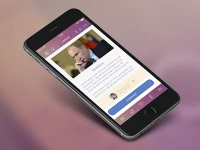 News App app applicaion application design gradient ios ios11 mobileui news page