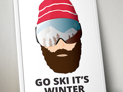 Skier poster illustration illustrator poster skiing winter