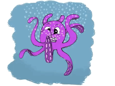 My drawing process apple pencil cute digital art draw daily inking octopus procreate