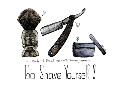 Go shave yourself creative drawdaily drawing ink inkandpen micron micronpen shaving sketch sketchbook sketching watercolor