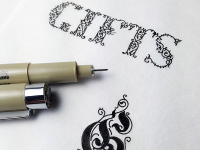 Tiny detailed letters festive hand lettering holidays lettering