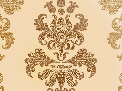 Typographic Damask Wallpaper Pattern damask interiors italy pattern type typography wallpaper words