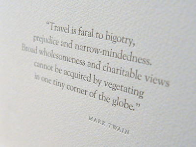 Hand-set and Letterpressed Mark Twain Quote