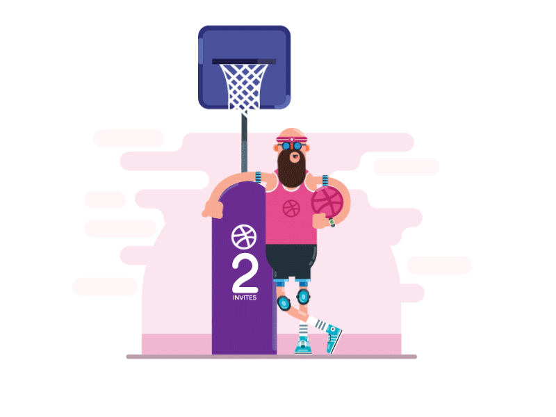 Hellow Dribbble..........! animation basketball character debut debut shot first shot gif illustration invite player