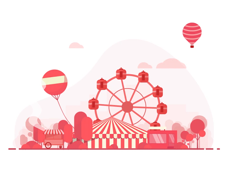 Circus illustration after effects animation color concept design flat fun gif graphic design illustration motion vector