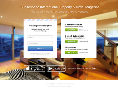 Magazine subscription landing page email landing stripe web web design