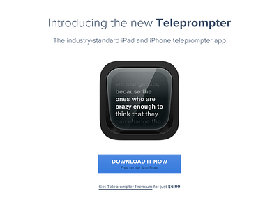 Teleprompter app website app icon ios ipad landing page teleprompter website