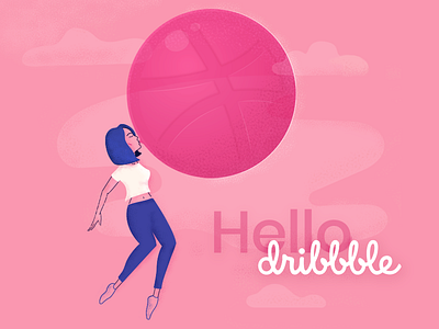 Hello Dribbble! bubblegum debut dribbble illustration sky