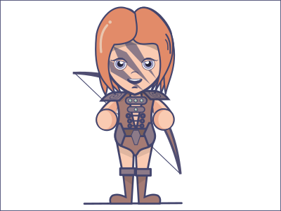 Aela the Huntress aela cartoon fantasy funny game huntress inkscape skyrim vector