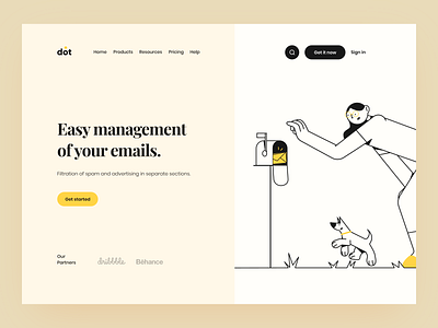 dot Hero Header / Email Management Landingpage