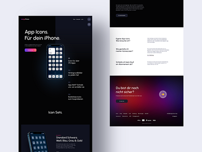 desIgnPhone Landingpage / App Icon Shop app icon clean dark theme ecommerce icons iphone landingpage minimal mobile phone shop typography ui ui design ux ux design web web designer webdesign website