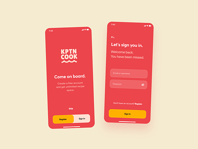 KptnCook Mobile App Redesign / Register