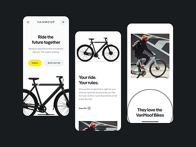 VanMoof Hero Header Mobile Concept / E-Bike Shop