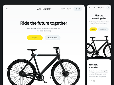 VanMoof Landingpage Concept / E-Bike Shop