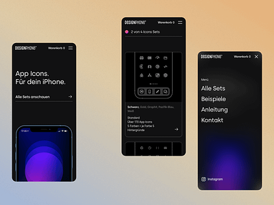 DesignPhone mobile 4.0 | App Icon Shop adobexd app icon clean dark theme design ecommerce icon iphone minimal mobile mobile menu mobile screens mobile website responsive design shop ui ux ux design webdesign website