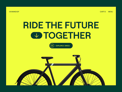 VanMoof Hero Header Concept | E-Bike Shop adobe xd bike clean e bike header hero landingpage light theme minimal shop simple typography ui ui design ux ux design web web design website yellow