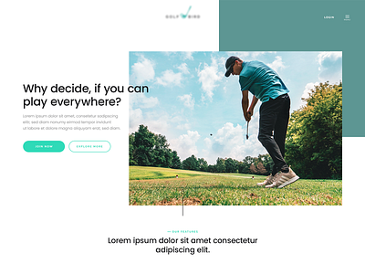 Landingpage Golf clean design golf homepage landingpage landingpagedesign modern simple ui ux web webdesign website