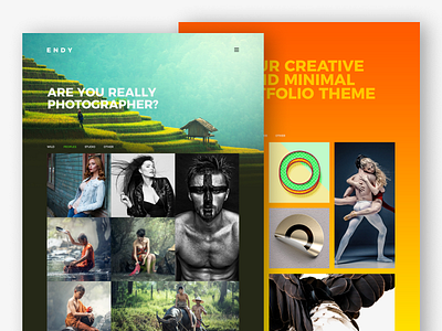 E N D Y – Promo pages clean color design green landing light minimal photo portfolio promo template theme ui