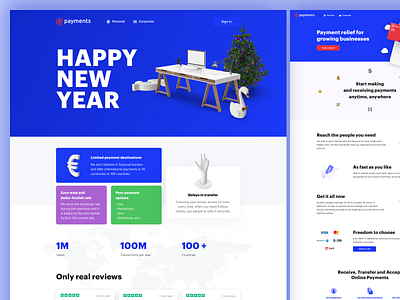 Happy new year app art card clean design elements envato happy illustration kit landing minimal payment sculpture site sketch ui website year