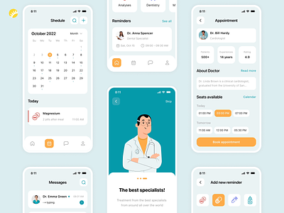 Healthcare Tracking Mobile App Design app design appointment clinic doctor doctor app health health app healthcare healthcare app medical medical app medicine mobile mobile app mobile design motion telehealth telemedicine ui ux wellness