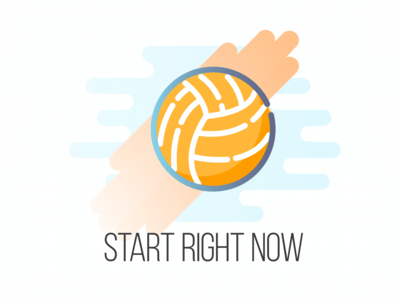 Valleyball animation gif motion graphics shapes sport text animation