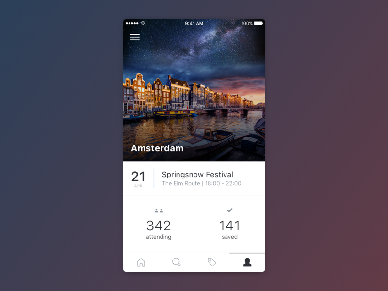 Inspirasi #26 - UI / UX Design Event App