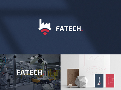 FATECH - Factory Automation Services brand branding connection data design factory factory automation graphic design identity lettermark logo logodesigner logomark mark networks sympol tech technology wifi