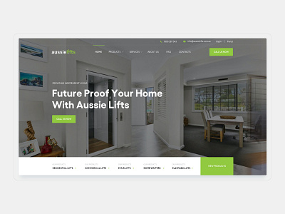 Aussie Lifts – Australian Owned, Made and Designed interface layout minimal products services ui ux web design