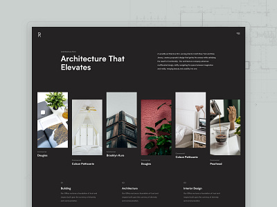 Rise Architecture - A versatile architecture firm architect architecture black clean dark design interface layout minimal services ui ux web design