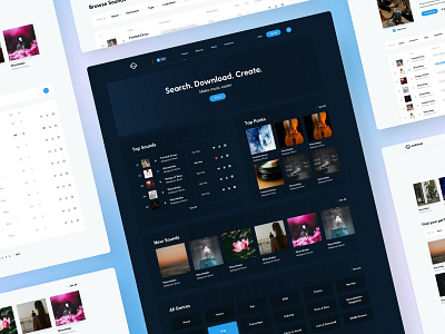 AudioVat – Music loops, packs & exclusive sounds black cards clean dark design genres interface light minimal music player shop sounds ui ux web design