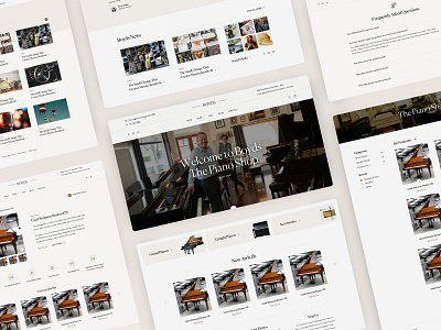 Boyds - The Piano Shop clean design interface layout minimal navigation bar news piano shop ui ux web design