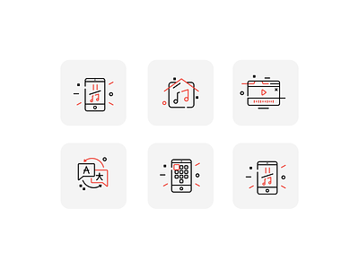 📢 McGirvanmedia Audio Solutions - Icon set audio app icon set icons icons pack linear linear icons music outline red