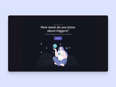Quiz - Website for Migraine & Headache Tracking App animation dark theme dark ui design studio health healthcare illustration interaction interface questionary questions quiz ui ux