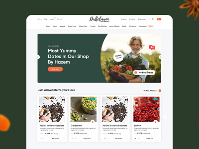 Fine food store - Website for Dattelmann delicious design e commerce food healthy interface layout nuts products shop store ui ux web design website