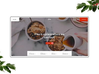 Home page Fika - Cafe & Coffeehouse HTML Template bakery barista bootstrap cafe cafeteria clean coffee coffee house coffeehouse drinks food fresh interface menu modern restaurant ui ux web design